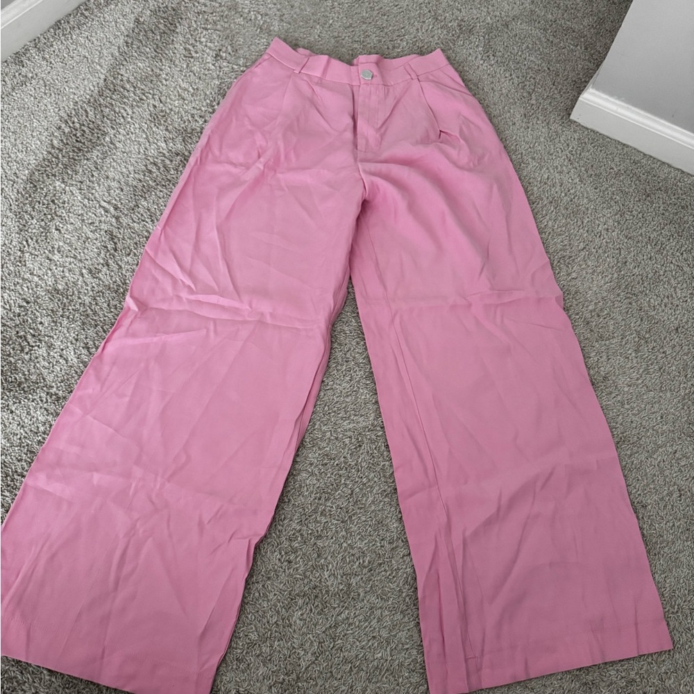 Zara Pink Wide-Leg Women's Pants